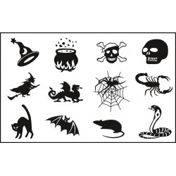 Kalkomania Black Edition (12 motywów)