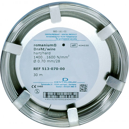 Drut remanium okrągły twardy 0,70mm (30m)