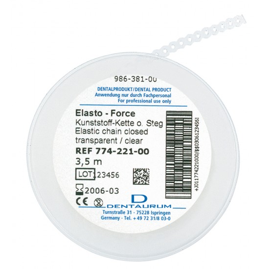 Ligatura Elasto-Force transp.w łańcuszku o-o(4,5m)